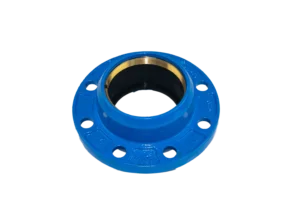 Brida de doble cámara para tuberías de polietileno