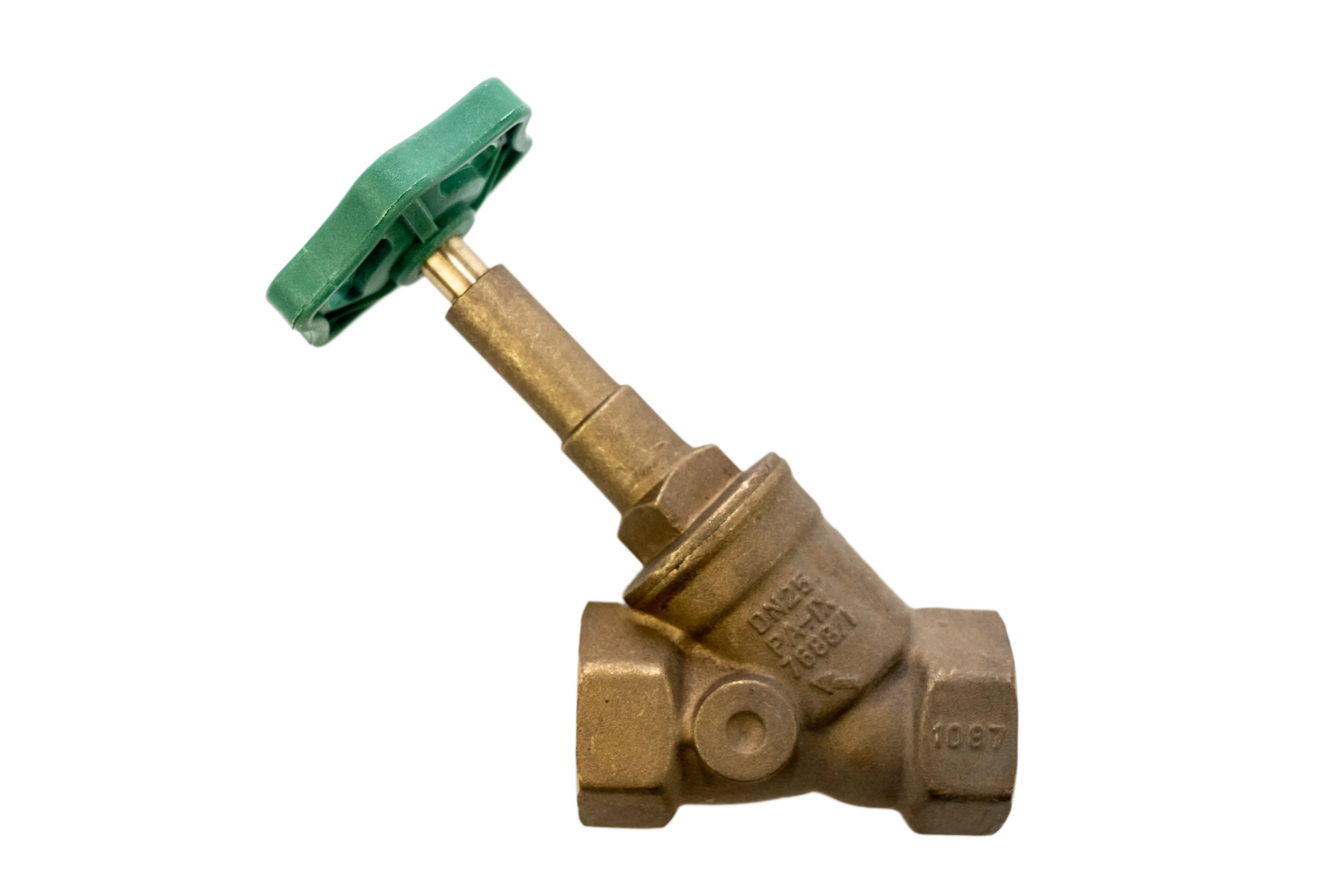 Válvula de compuerta de latón con asiento inclinado