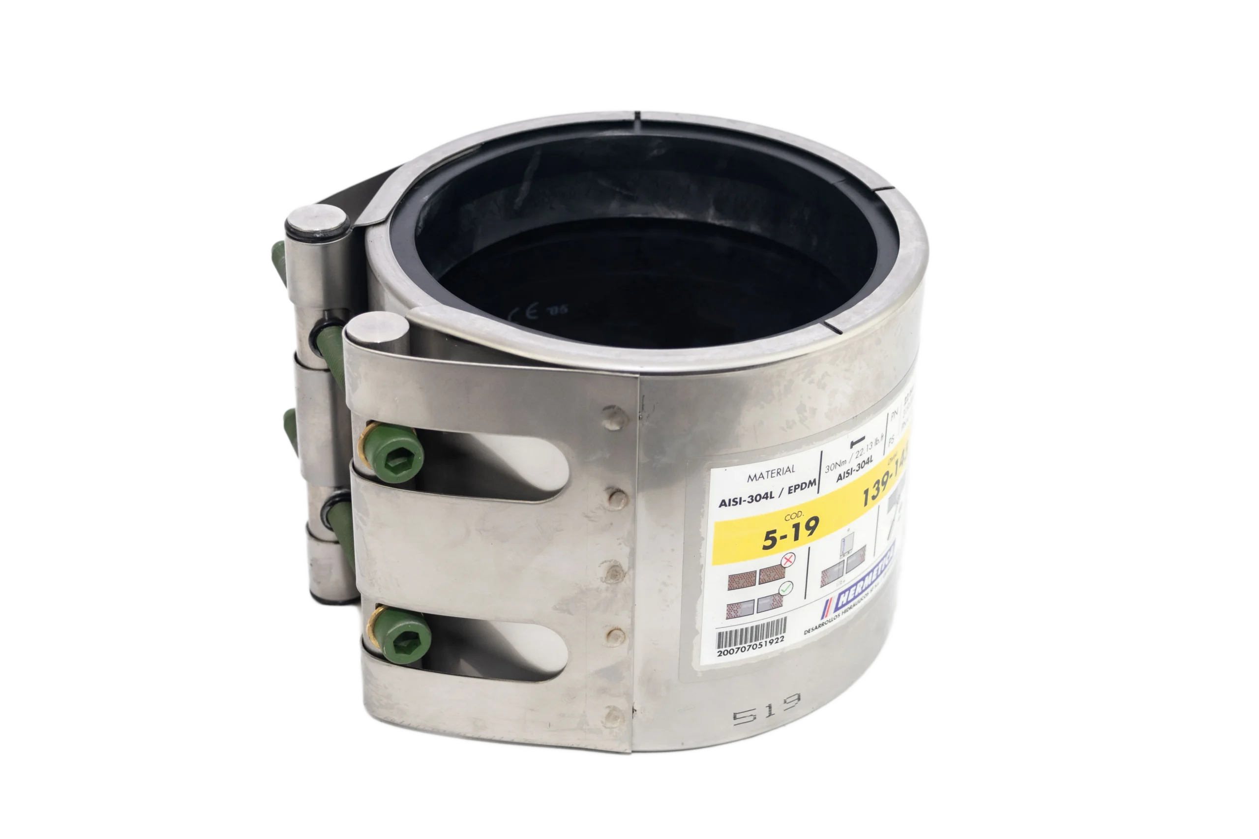 Abrazadera hermética de reparación 135 mm